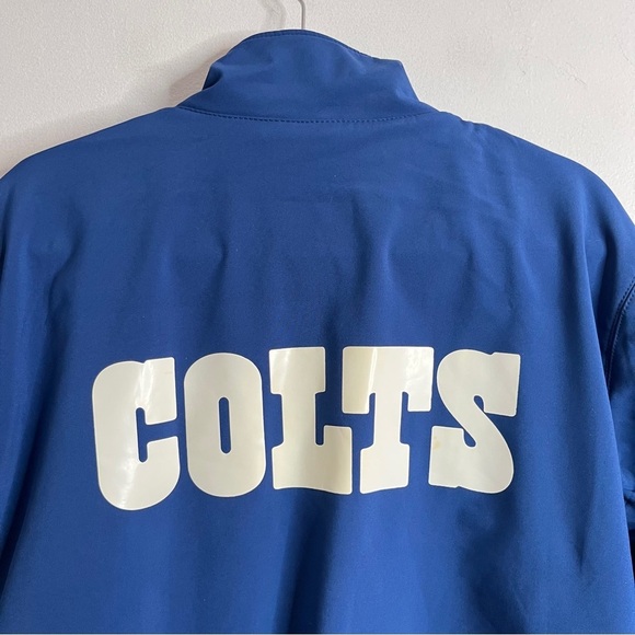 NFL Indianapolis Colts Soft Shell Full Zip Jacket Men's Medium Logo Spellout - Picture 2 of 11